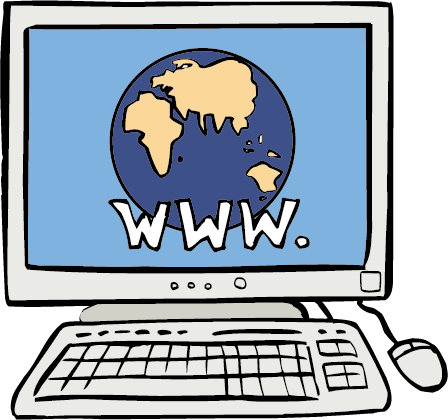 Computer-Internet www ist das Zeichen für das welt-weite Computer-Netz.