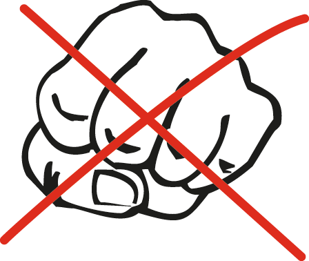 Dieses Zeichen bedeutet schlagen verboten